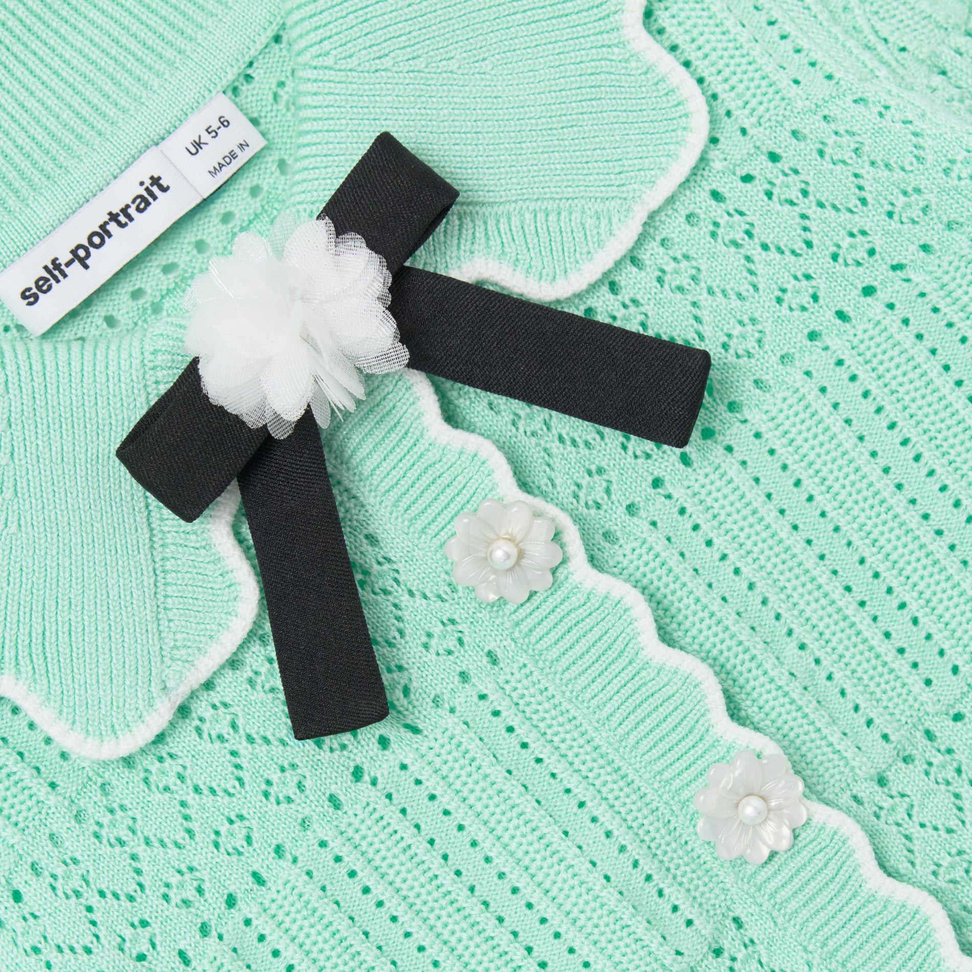 Mint Pointelle Knit Cardigan