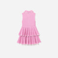 Pink Tiered Pointelle Knit Dress