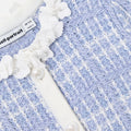 Blue Check Knit Cardigan