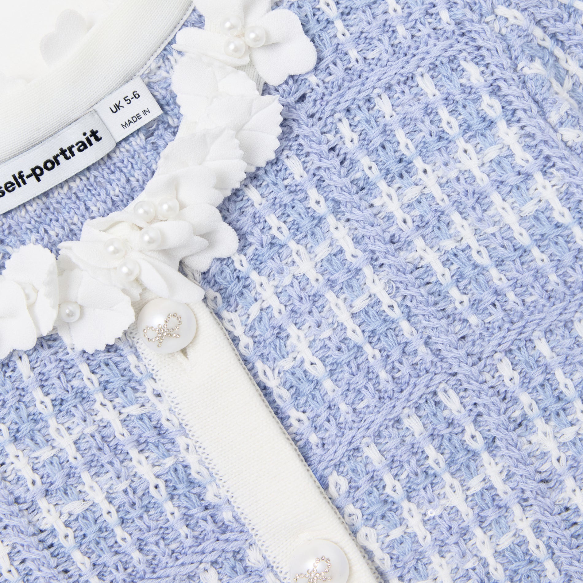 Blue Check Knit Cardigan