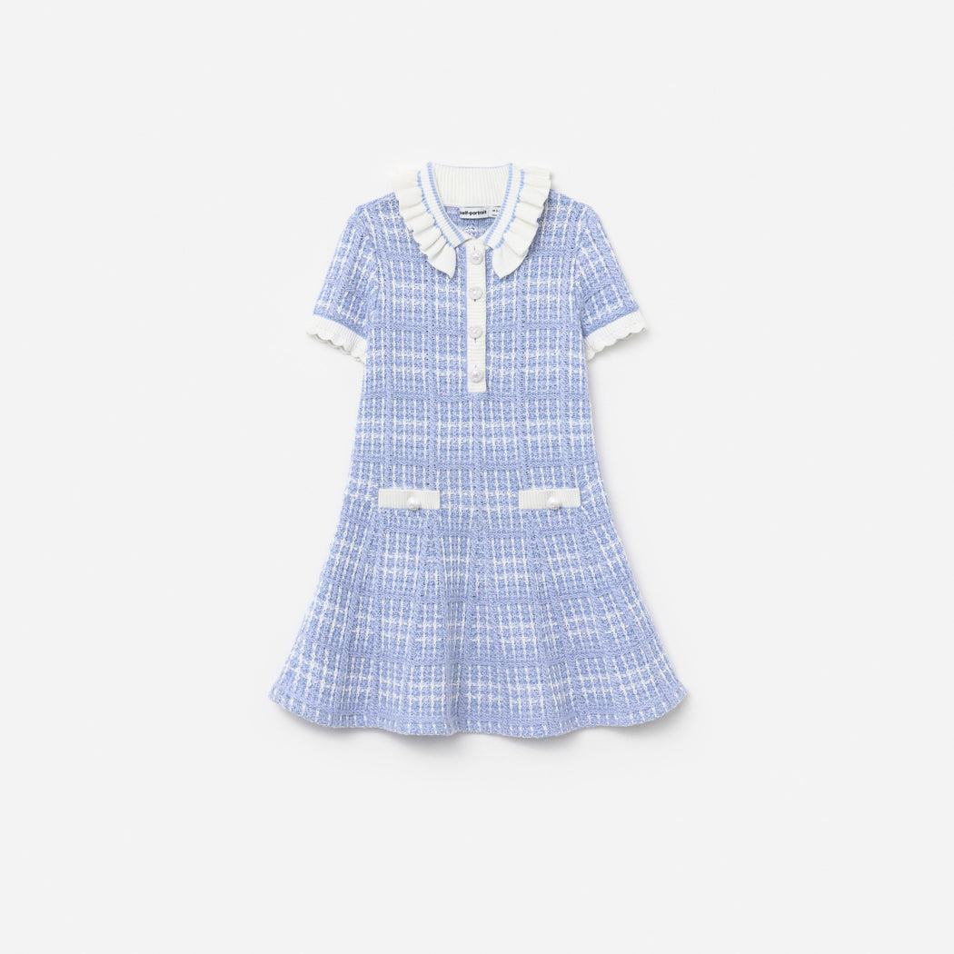 Blue Check Knit Dress