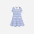 Blue Check Knit Dress