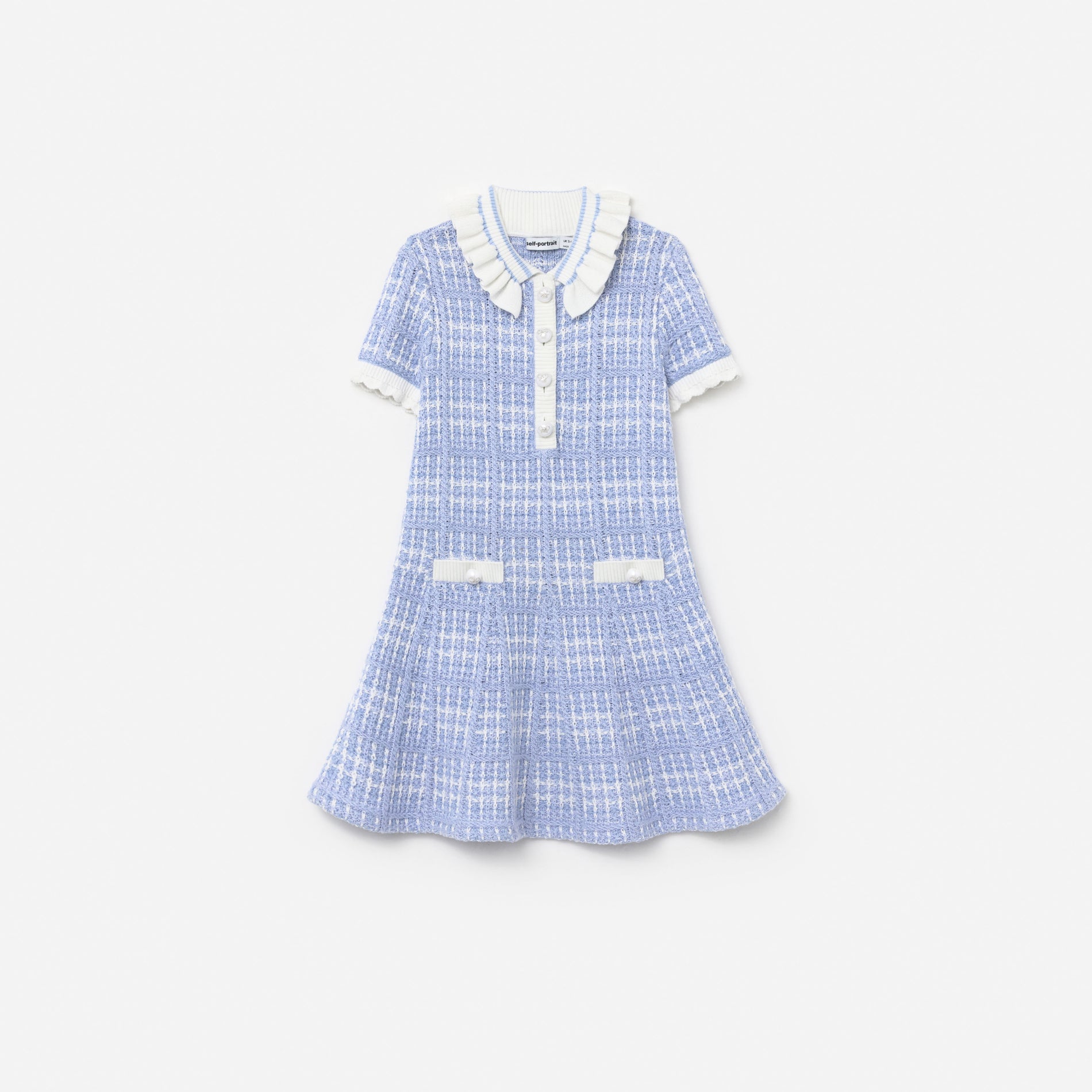 Blue Check Knit Dress