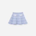 Blue Check Knit Skirt