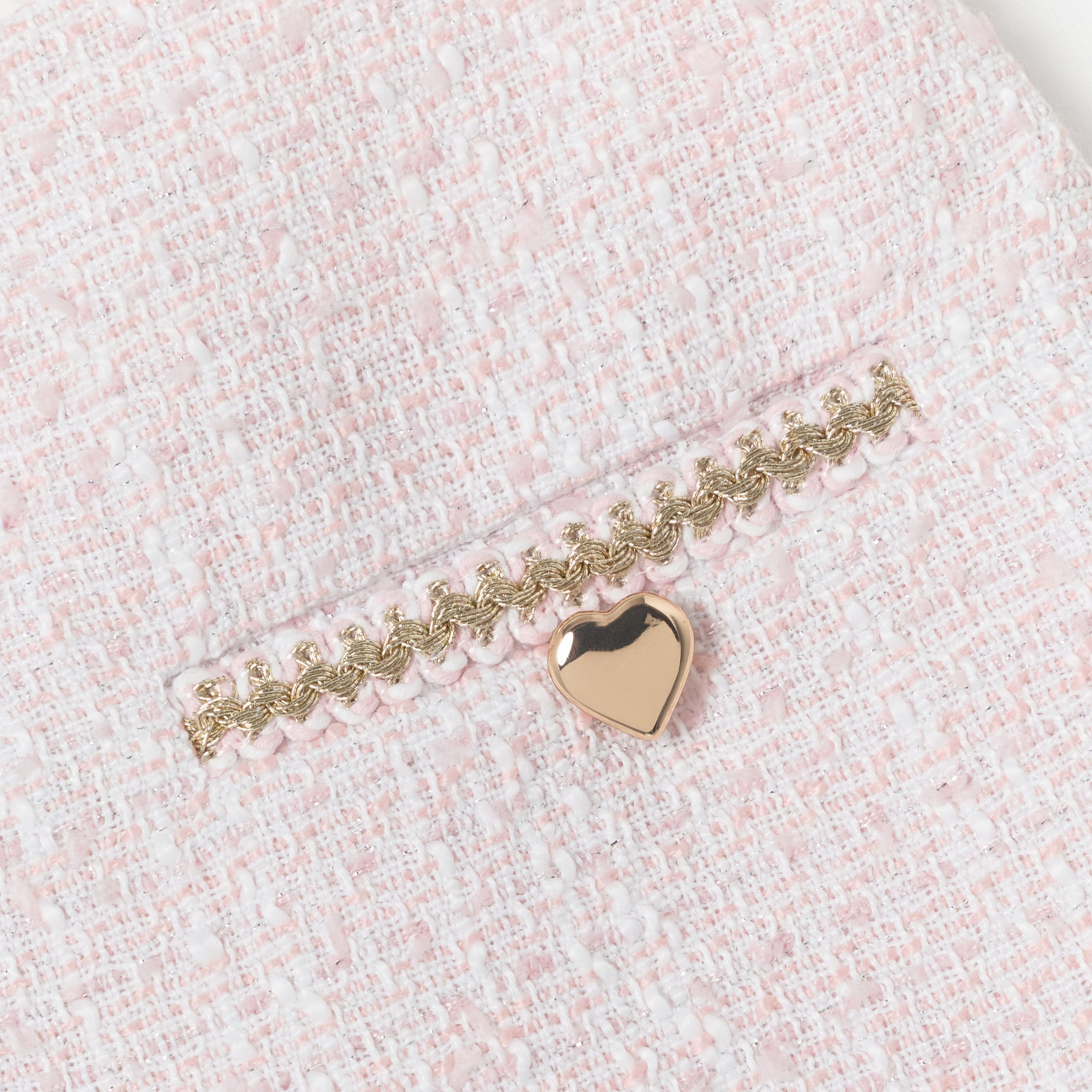 Pink Boucle Pleated Skirt