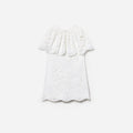 White Floral Lace Cape Dress