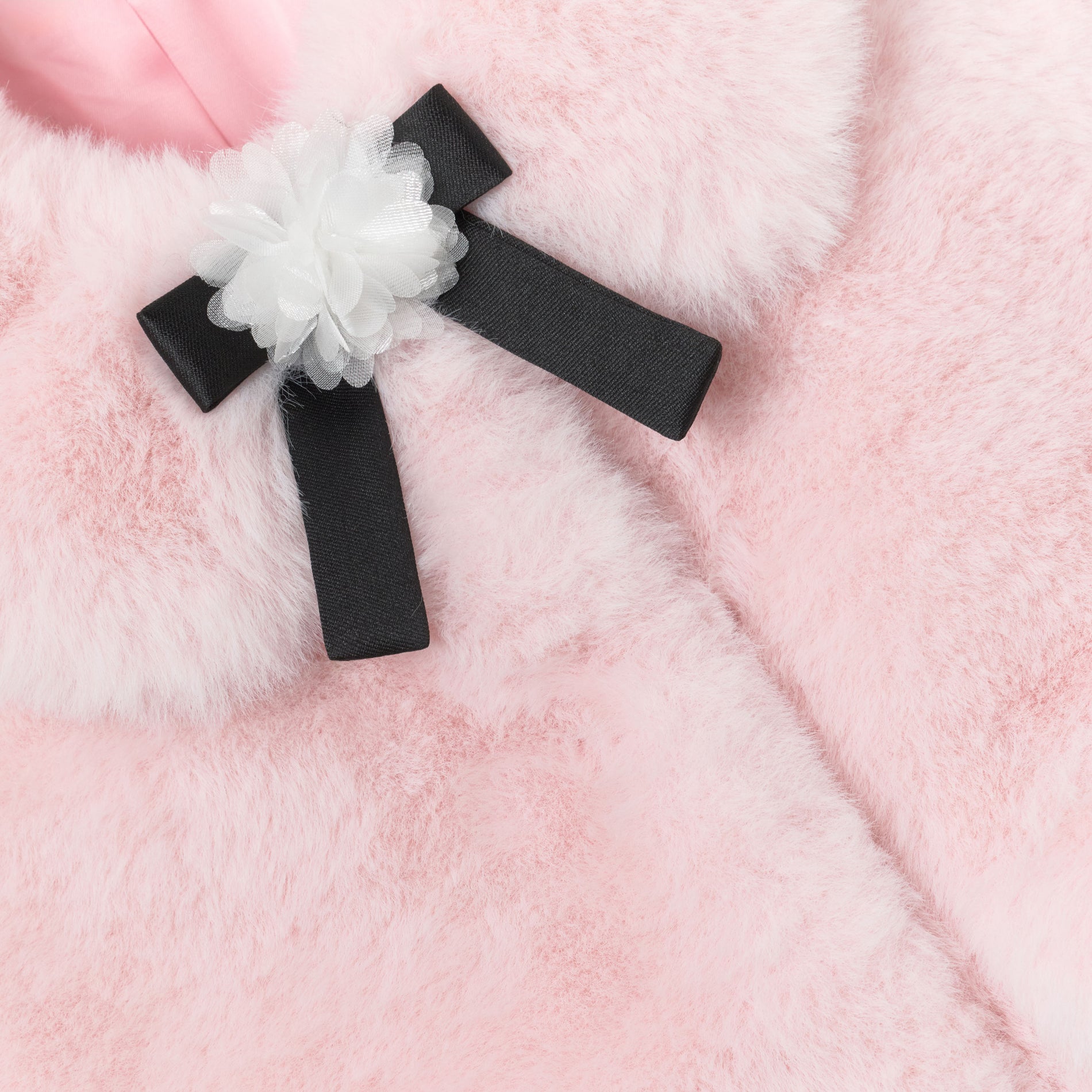 Pink Faux Fur Bow Jacket