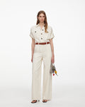 Cream Denim Jumpsuit