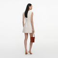 Cream Denim Double Breasted Mini Dress