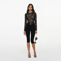 Black Floral Lace Bodysuit