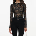 Black Floral Lace Bodysuit