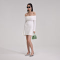 화이트 니트 미니 드레스