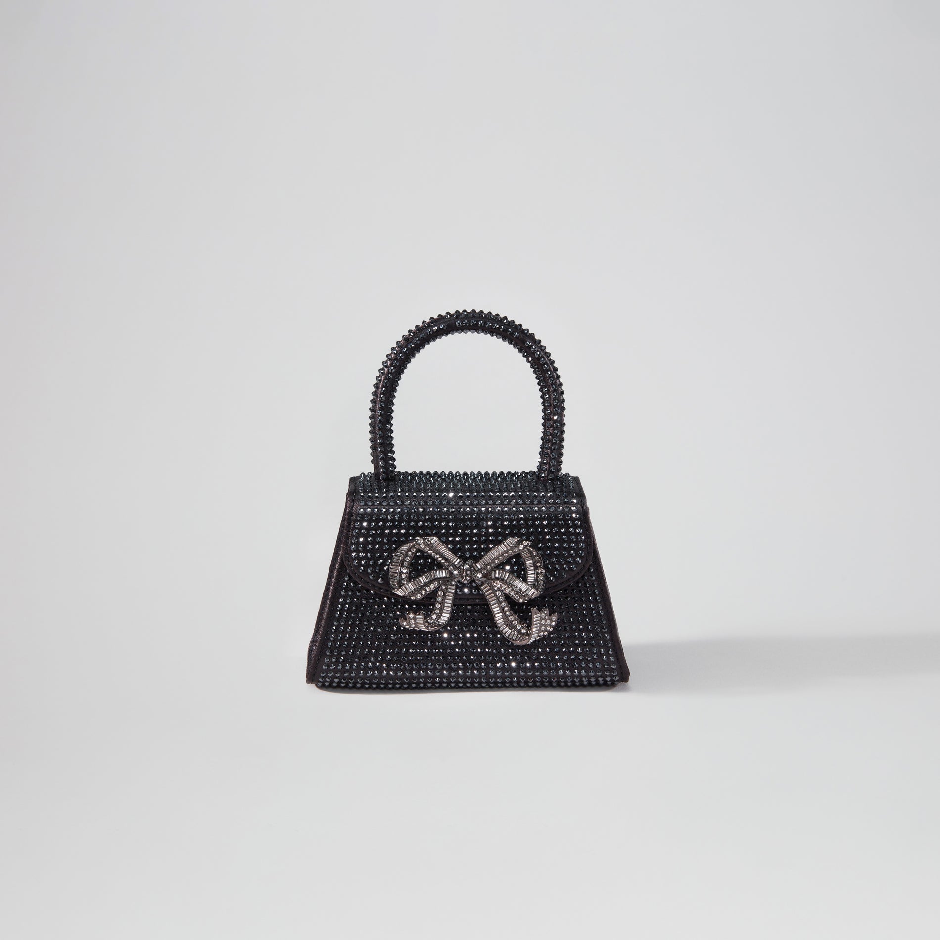 Black Rhinestone Micro Bow Bag