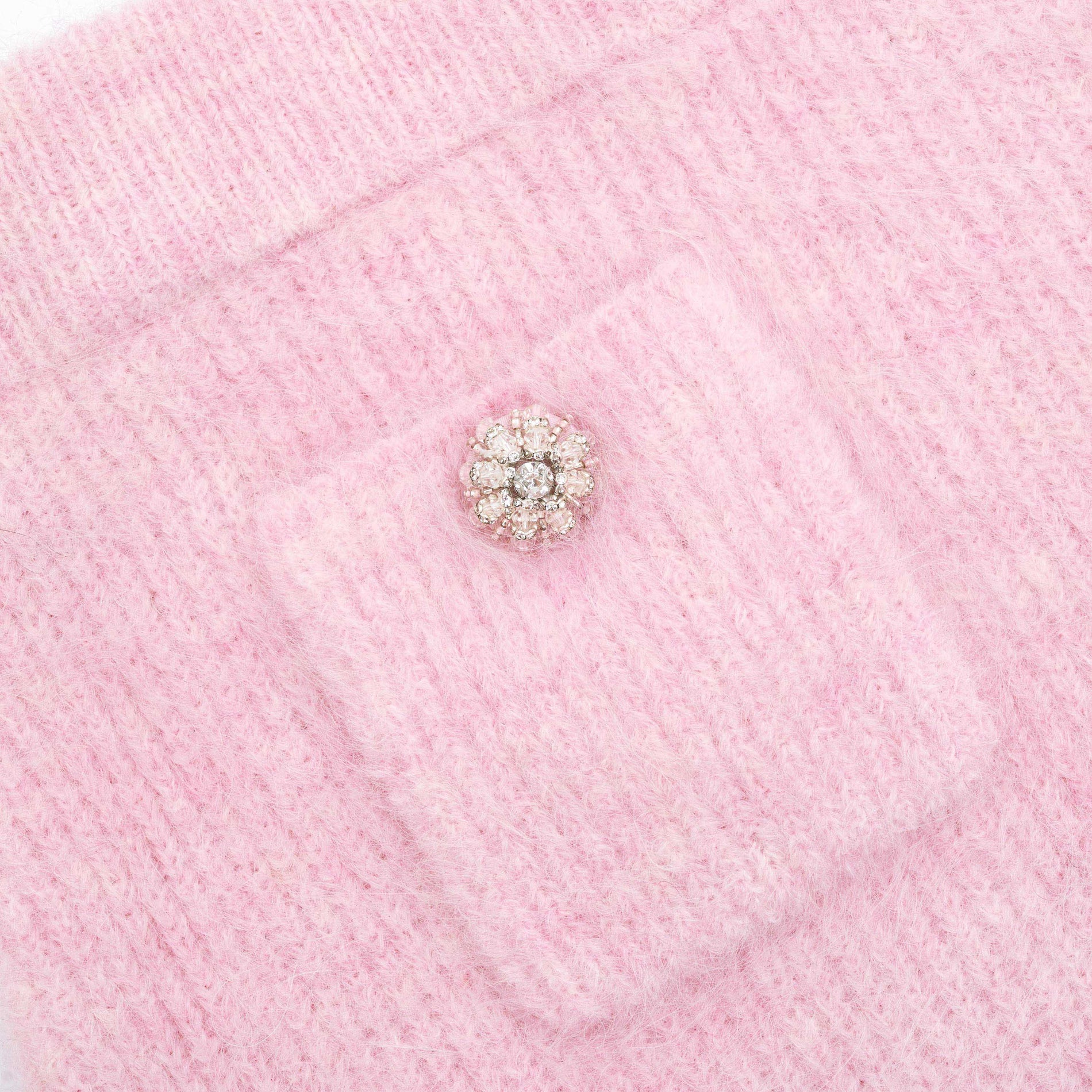 A close up of the fabric for the Pink Fluffy Rib Knit Mini Skirt