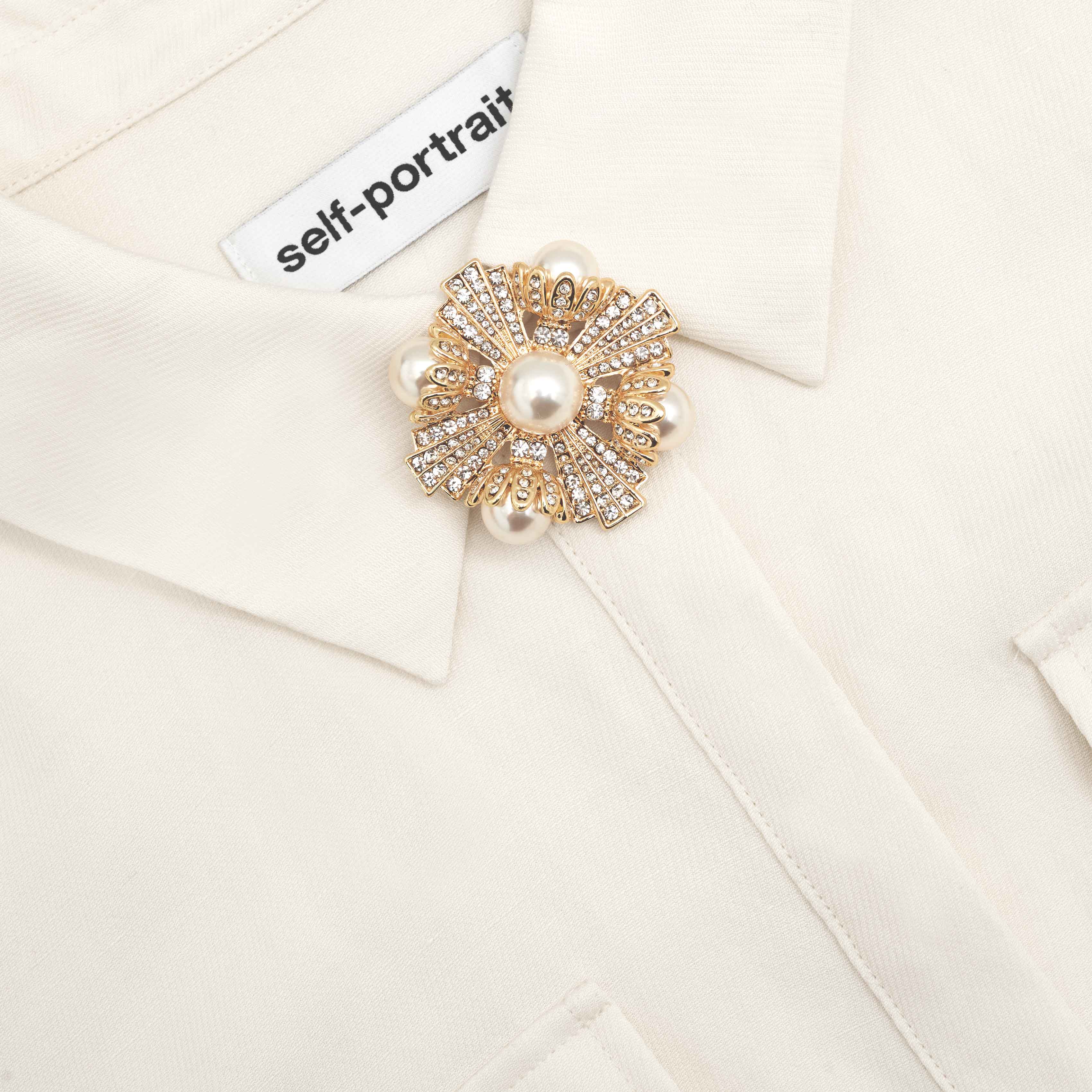 크림 리넨 맥시 드레스