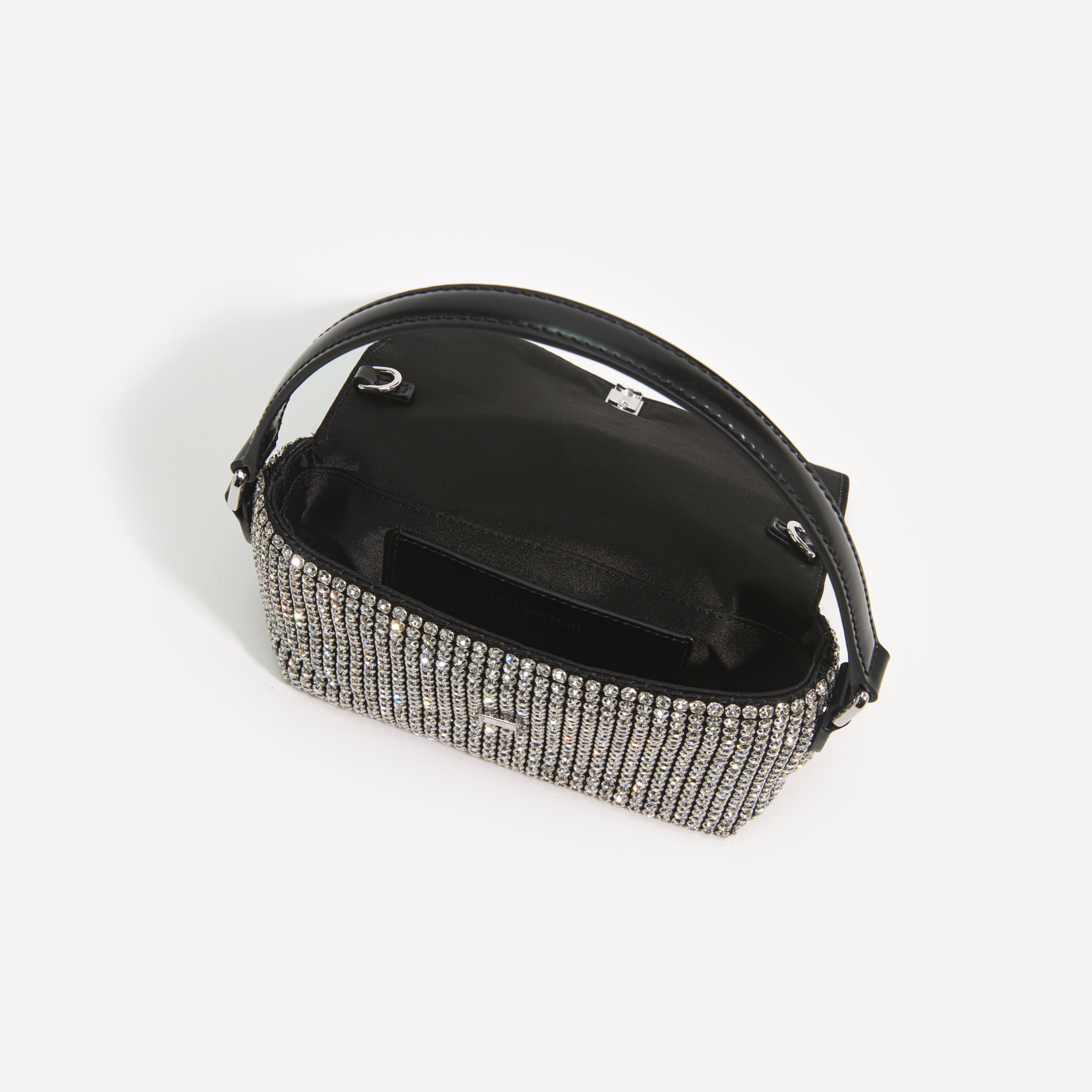 Silver Rhinestone Chainmail Micro Bag