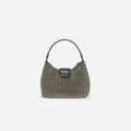 Multi Rhinestone Chainmail Crescent Bag