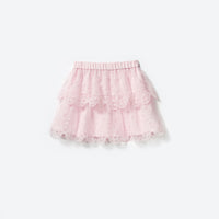 Pink Bow Mesh Mini Skirt