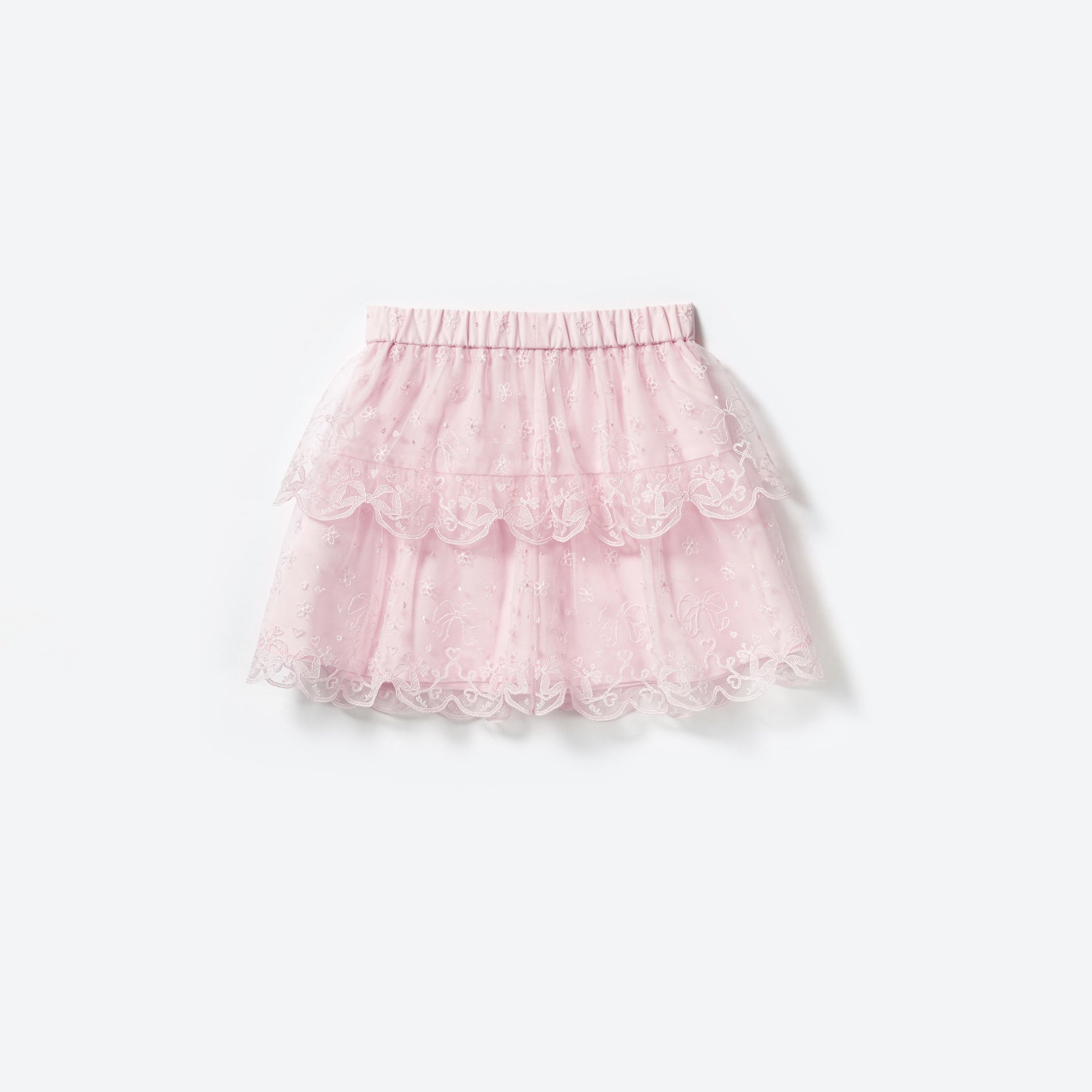 Pink Bow Mesh Mini Skirt