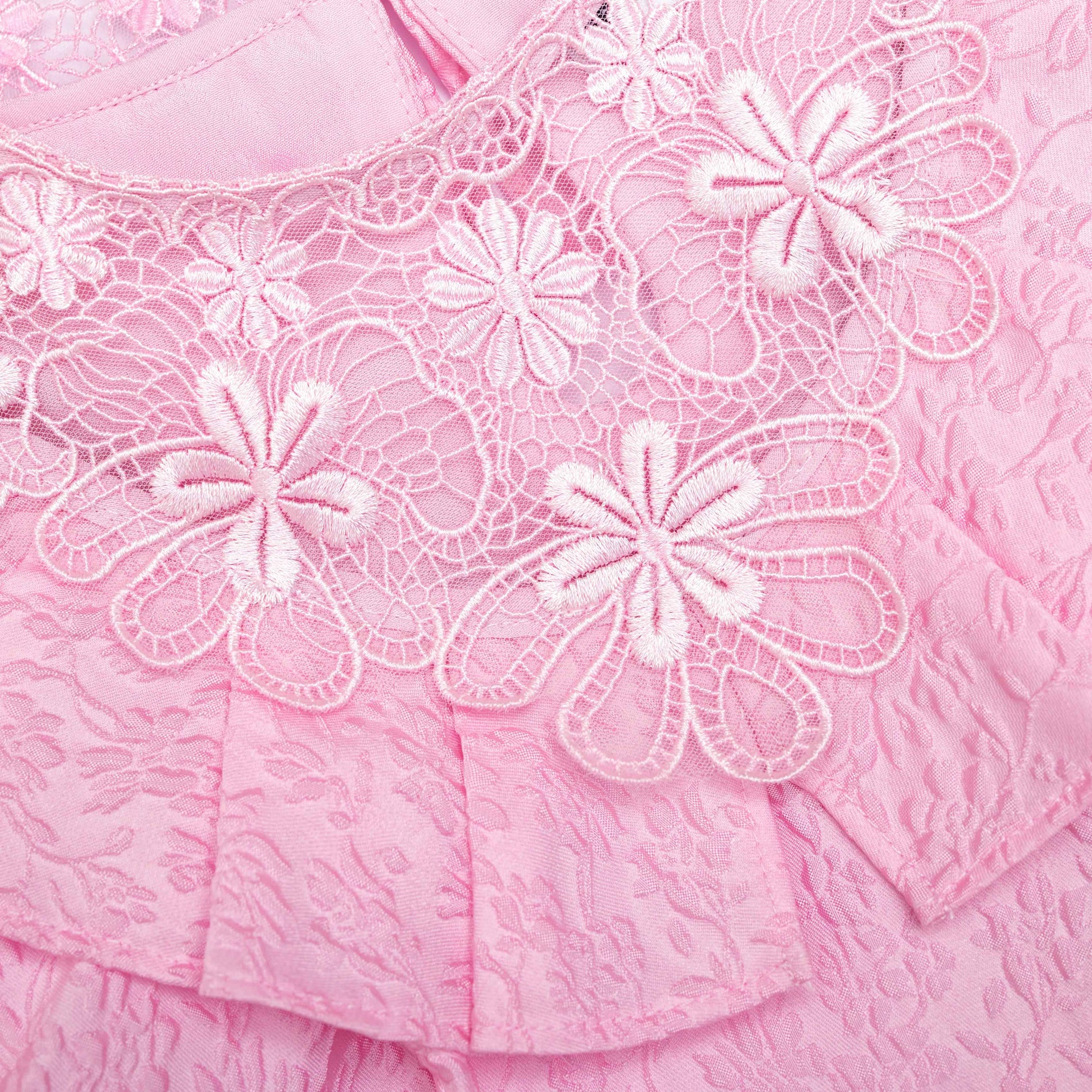 Pink Textured Crepe Mini Dress