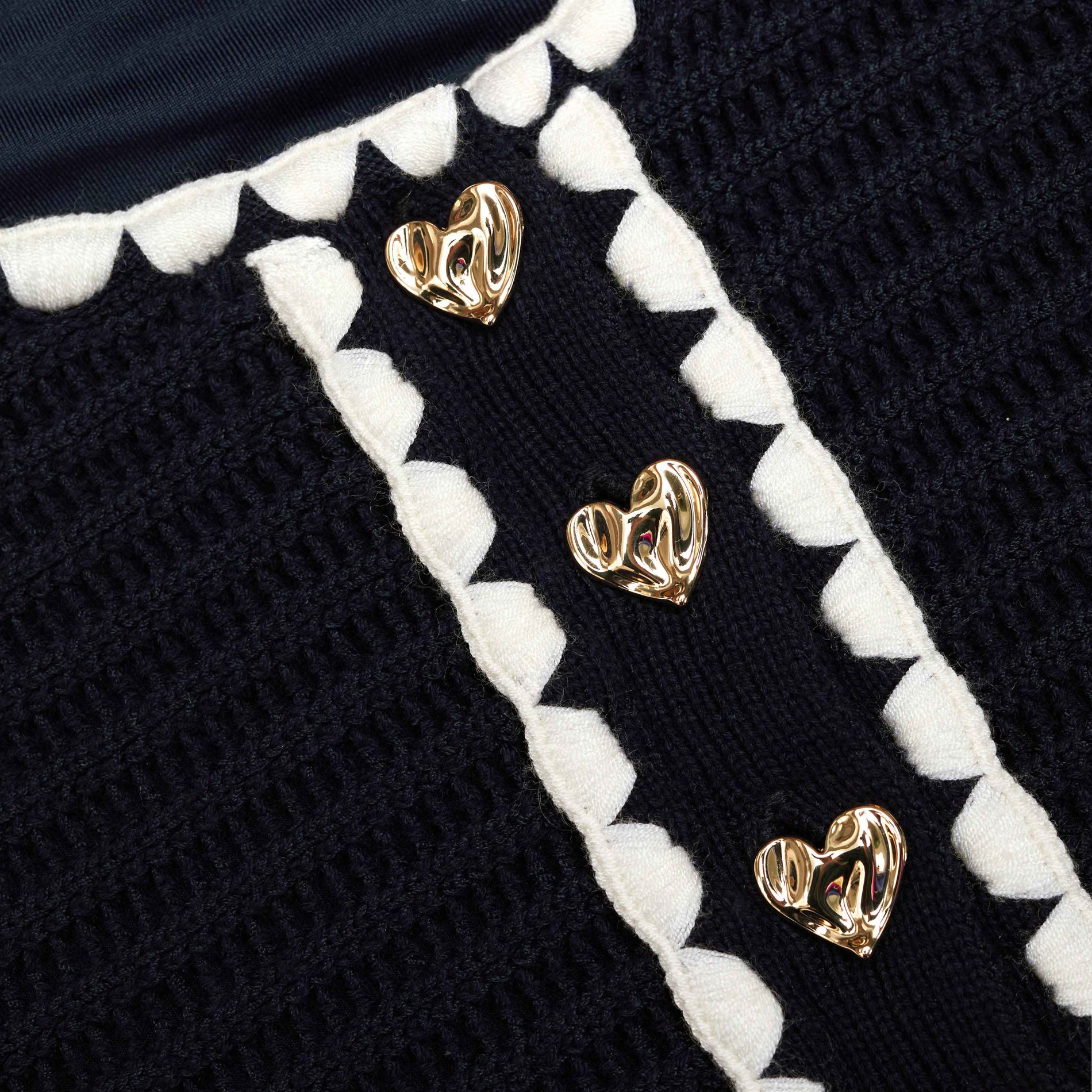 Navy Crochet Mini Dress