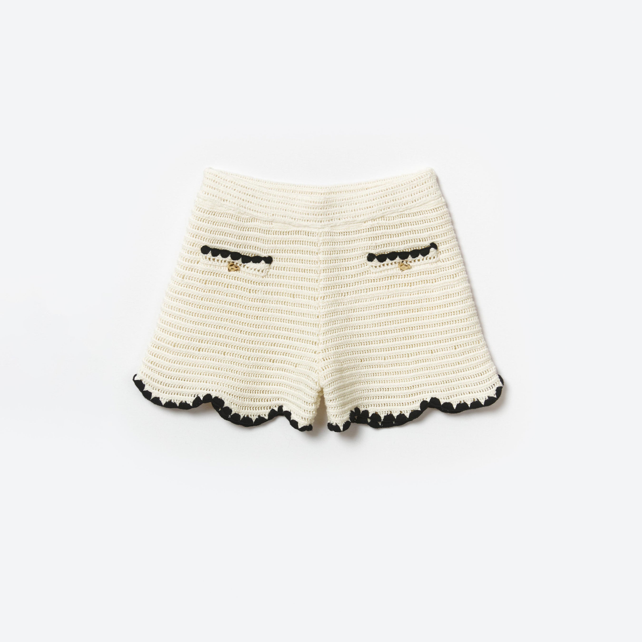 Cream Crochet Short