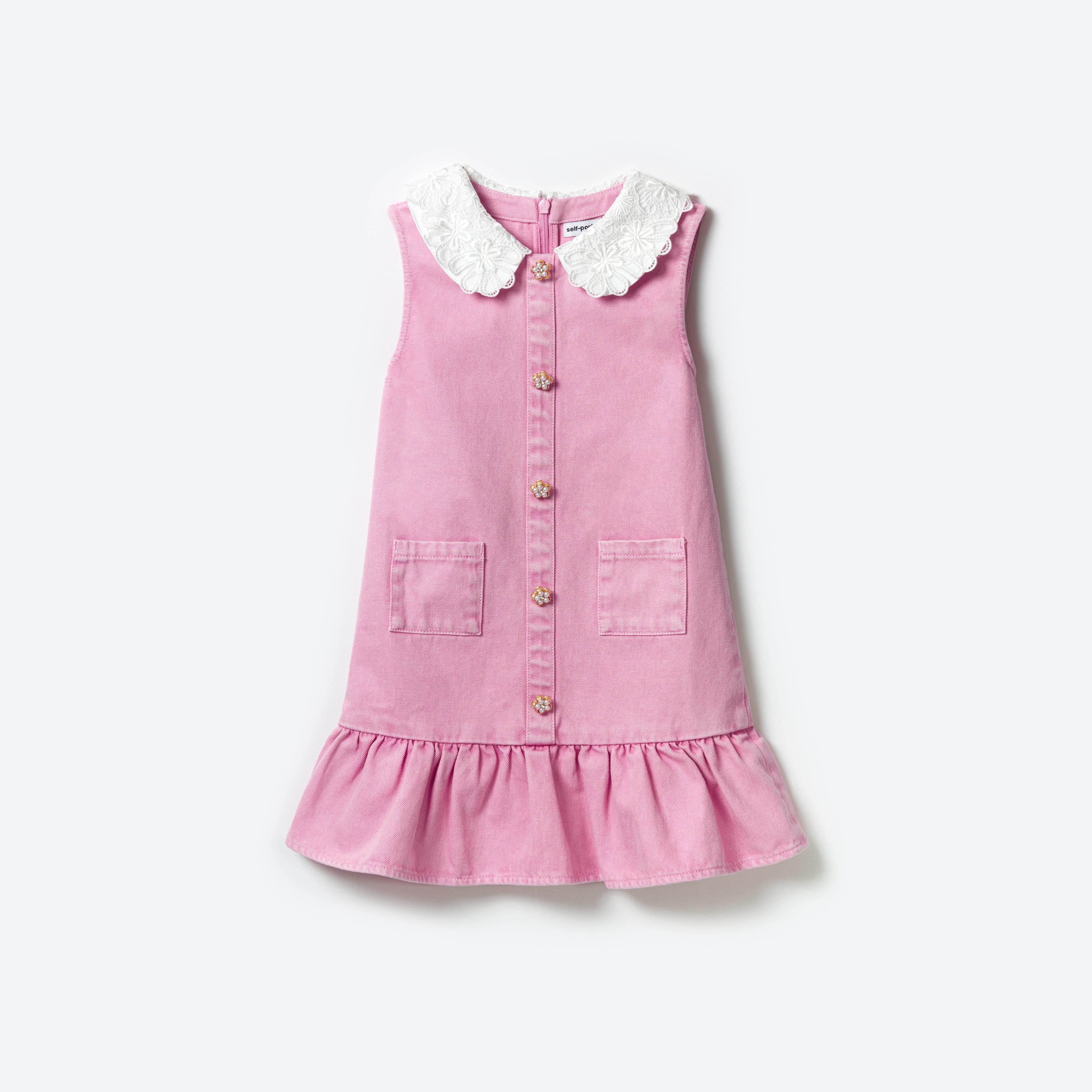 Pink Denim Mini Dress – self-portrait