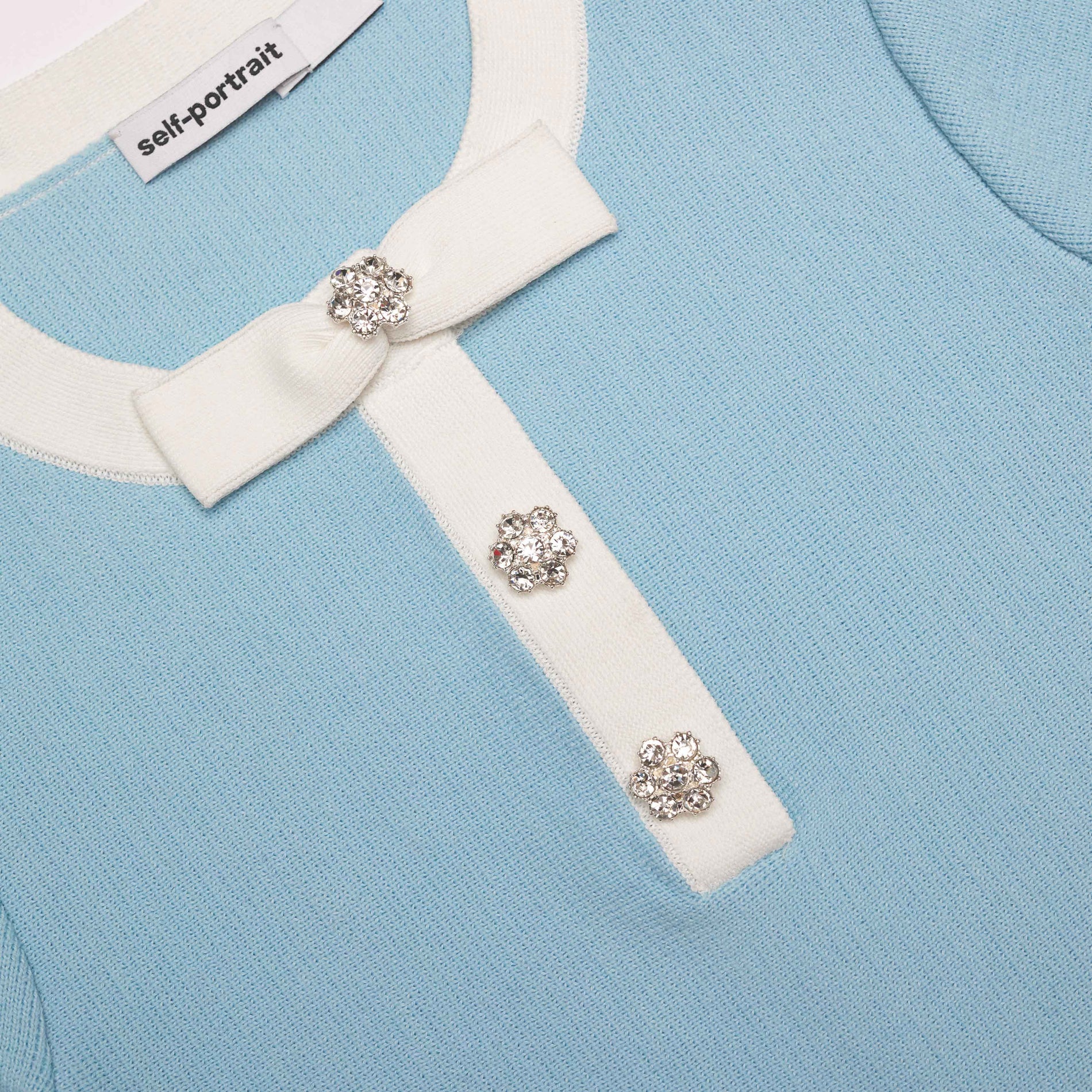 블루 니트 미니 드레스