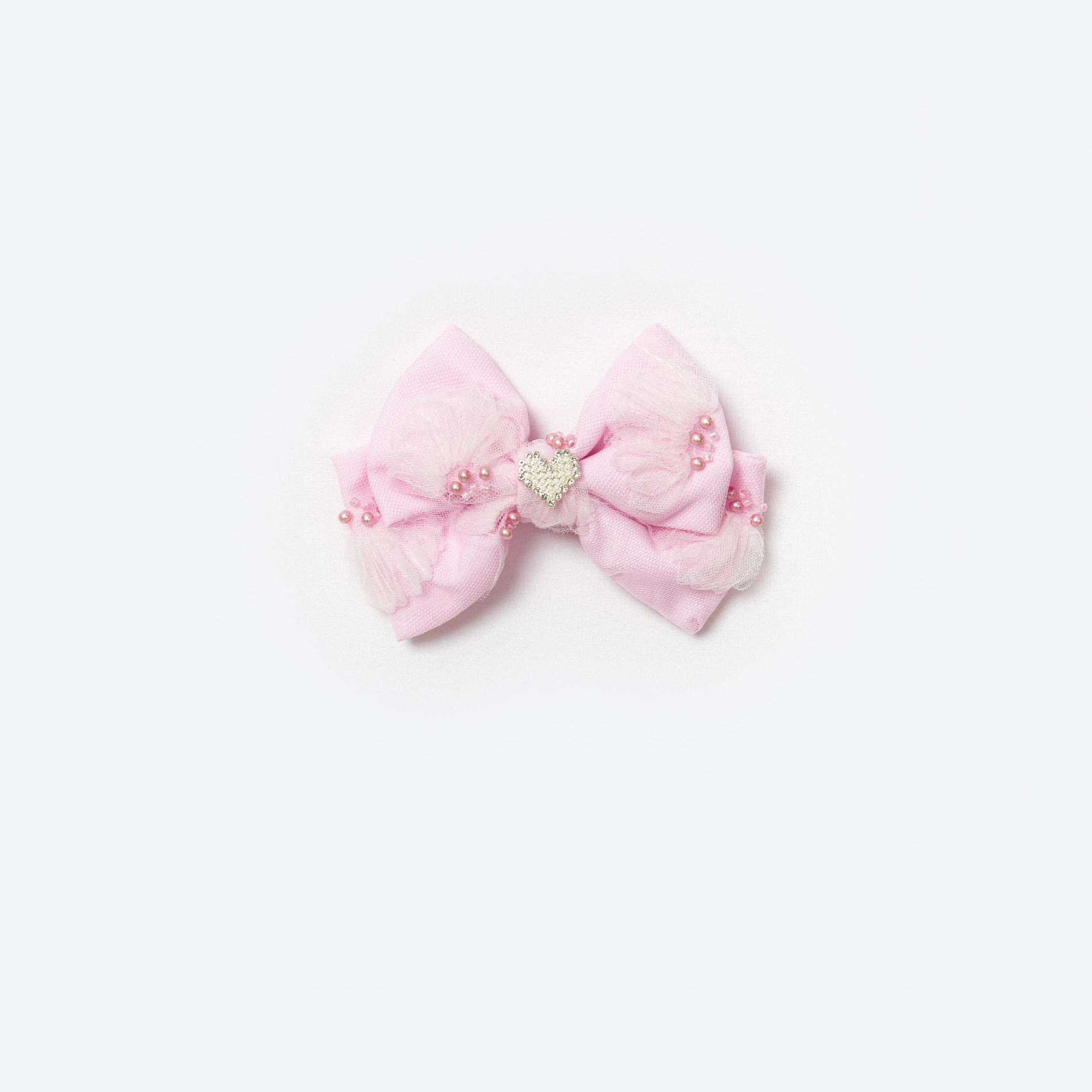 Pink Tulle Bow Haircllip