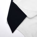 화이트 콘트라스트 칼라 브로데리 미디 드레스