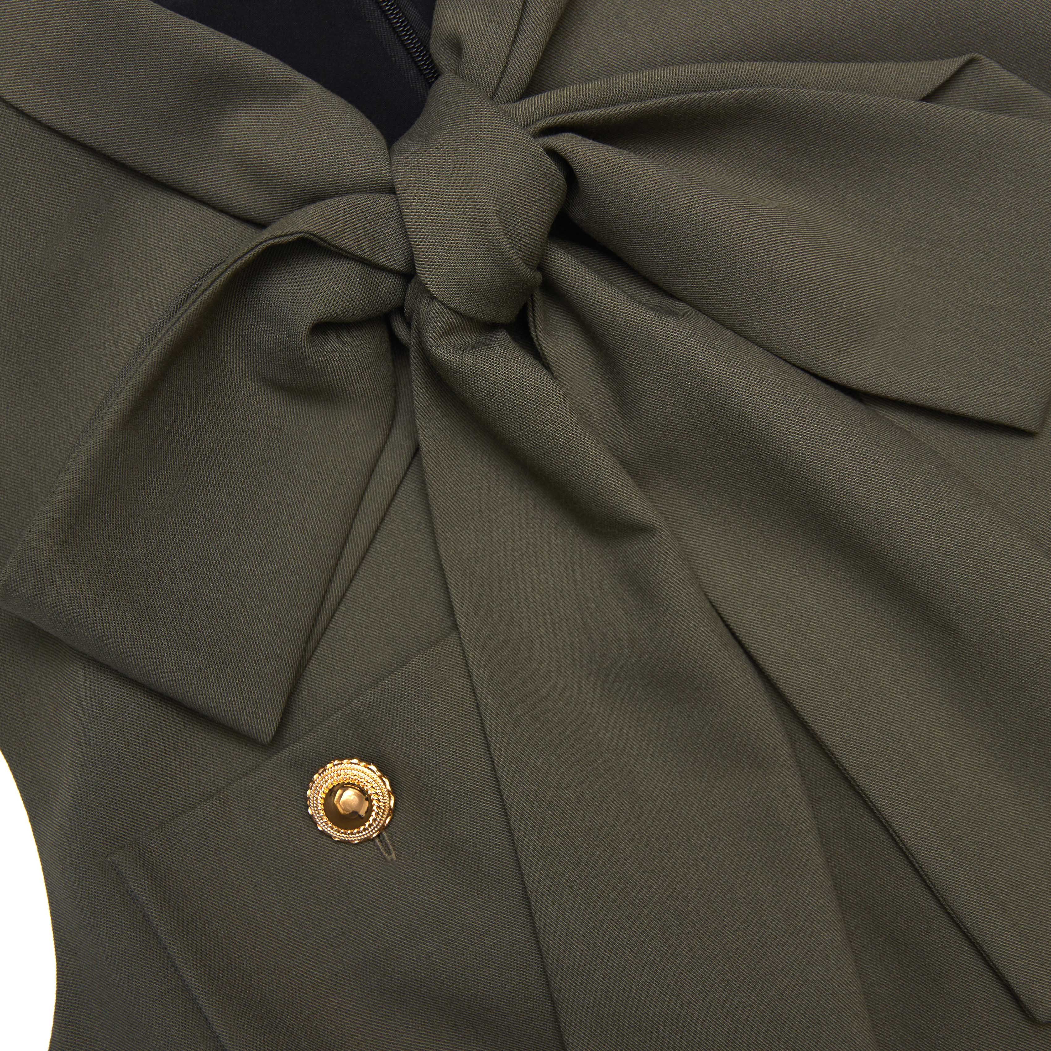 카키 트윌 미니 드레스