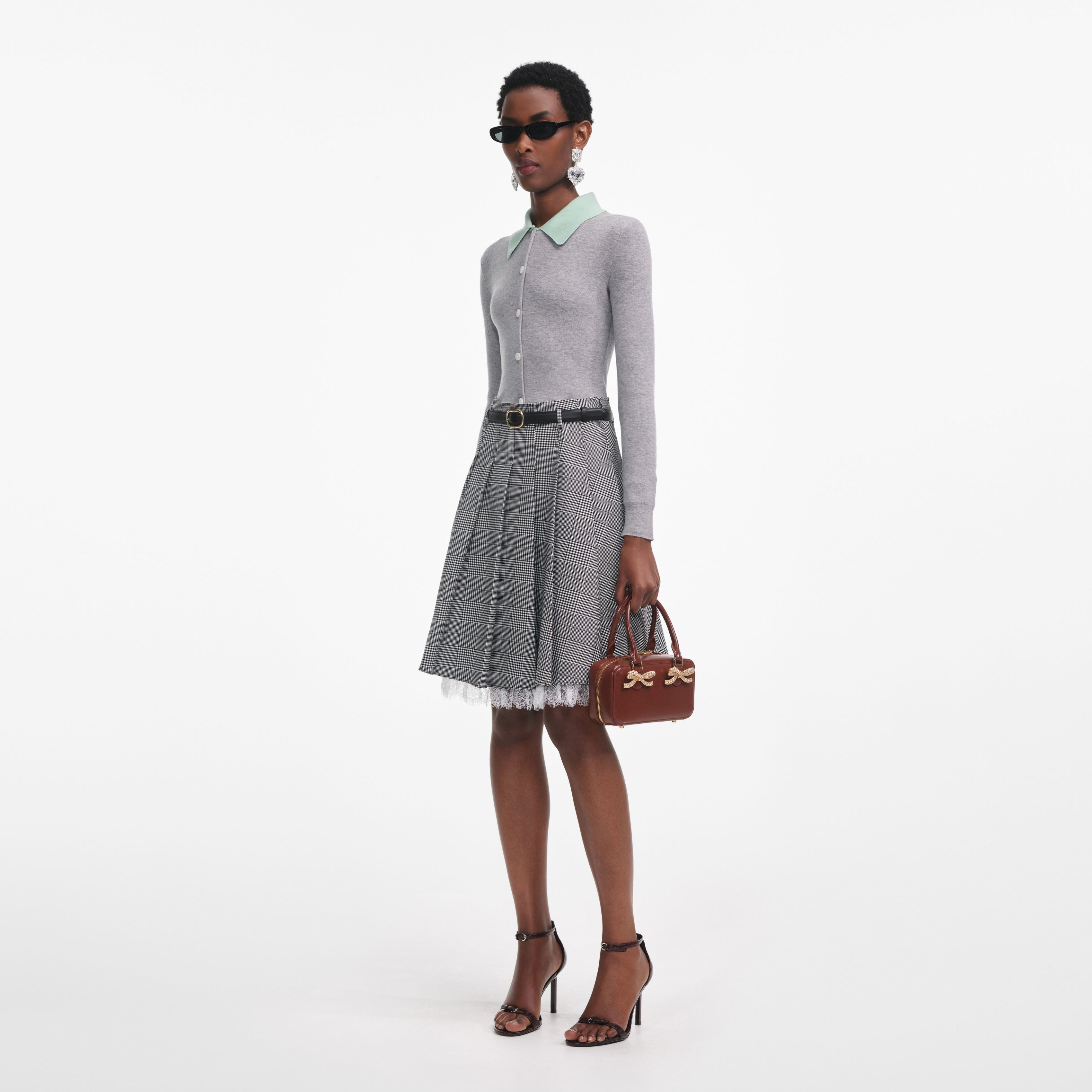 그레이 메리노 울 카디건