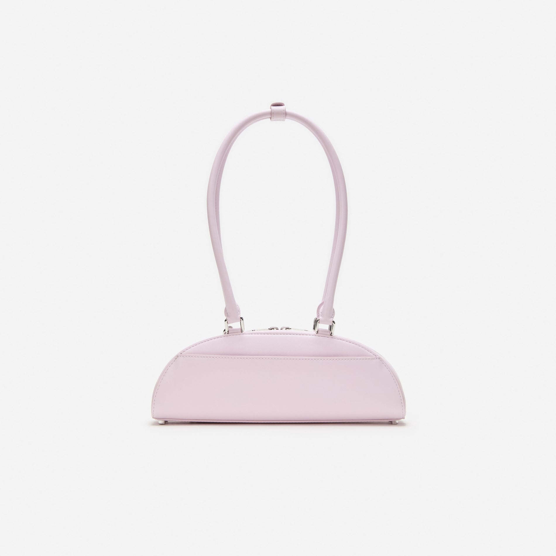 Lilac Leather Curved Charm Shoulder Bag