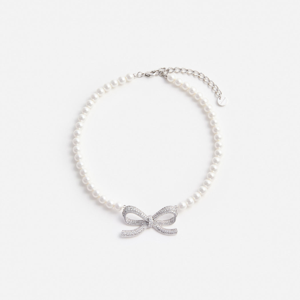 Pearl Bow Necklace