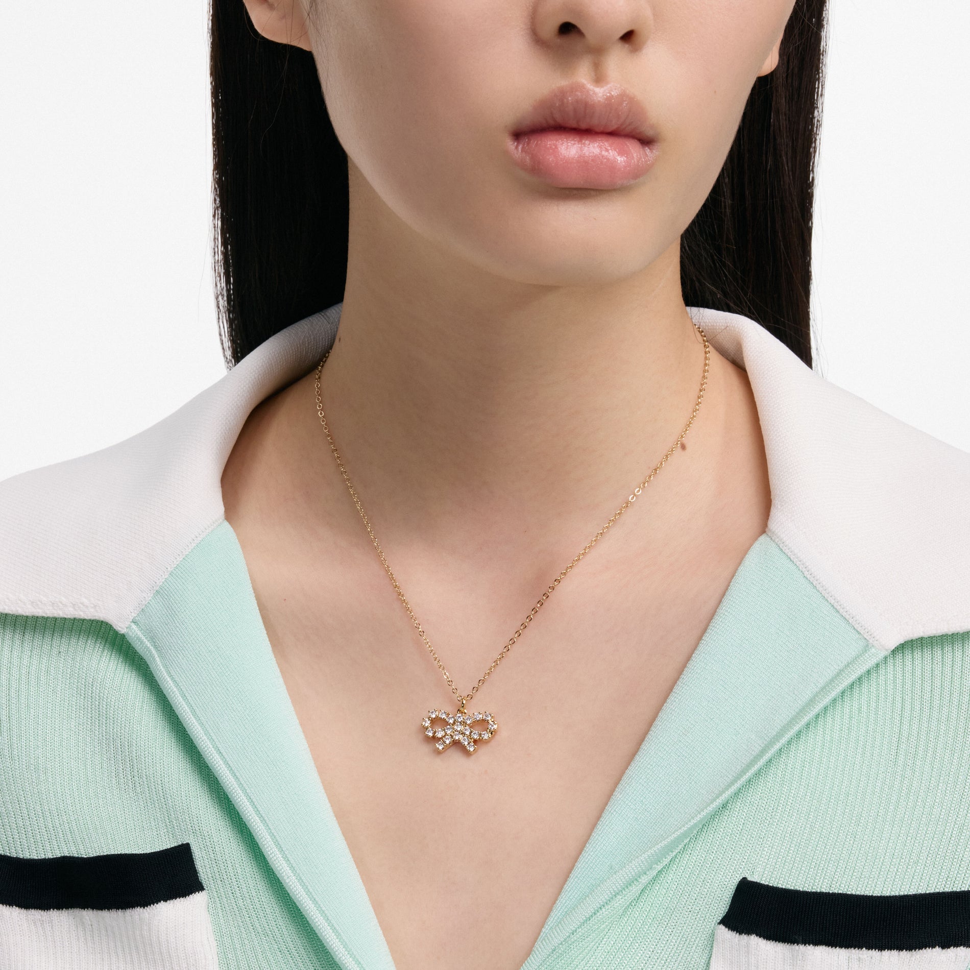 마이크로 골드 리본 목걸이