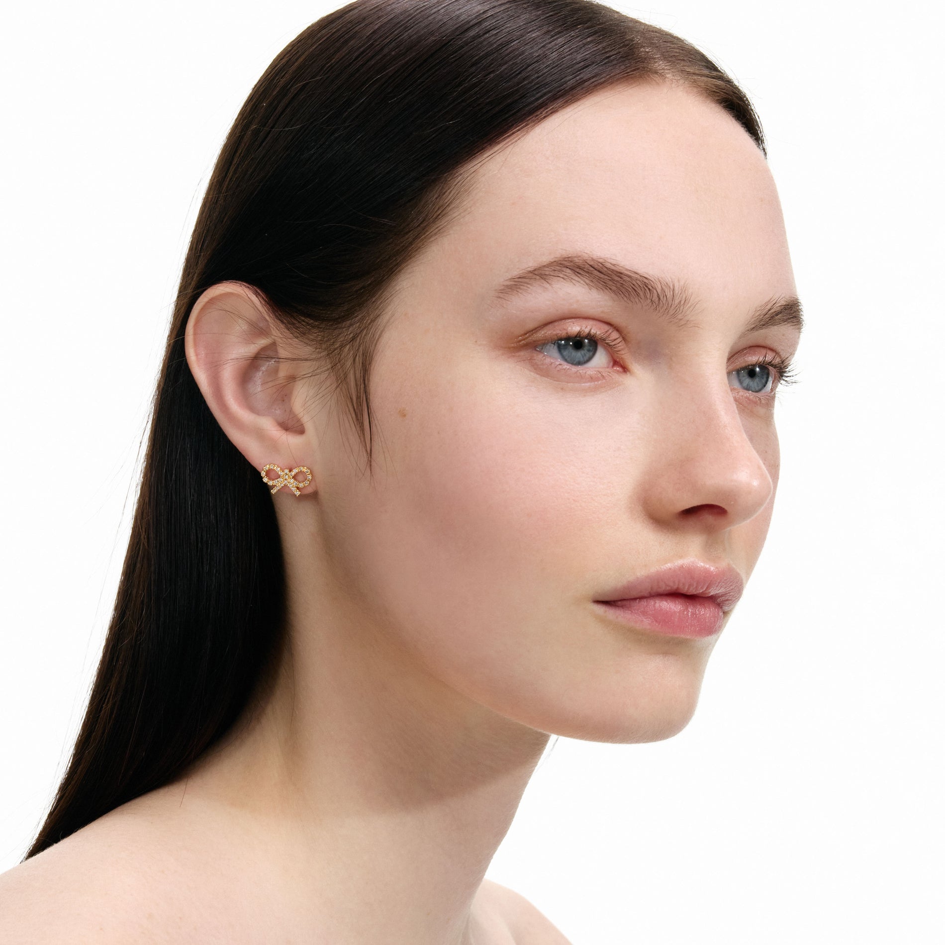 마이크로 골드 리본 귀걸이