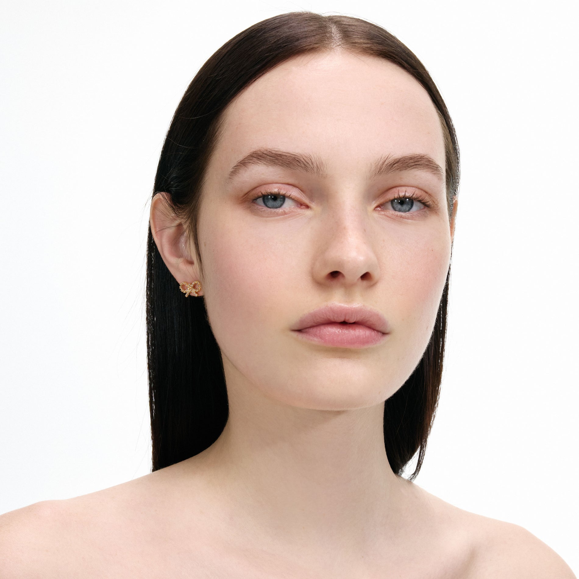 마이크로 골드 리본 귀걸이