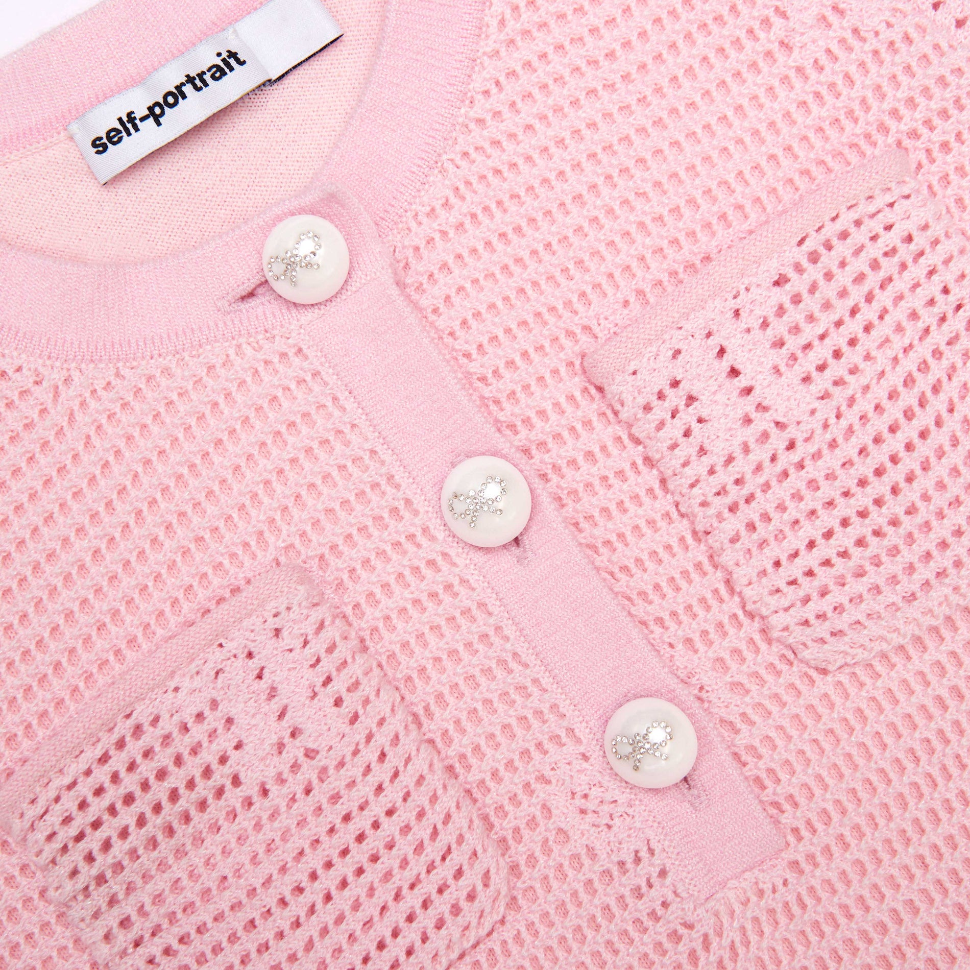 Pink Bow Crochet Knit Dress