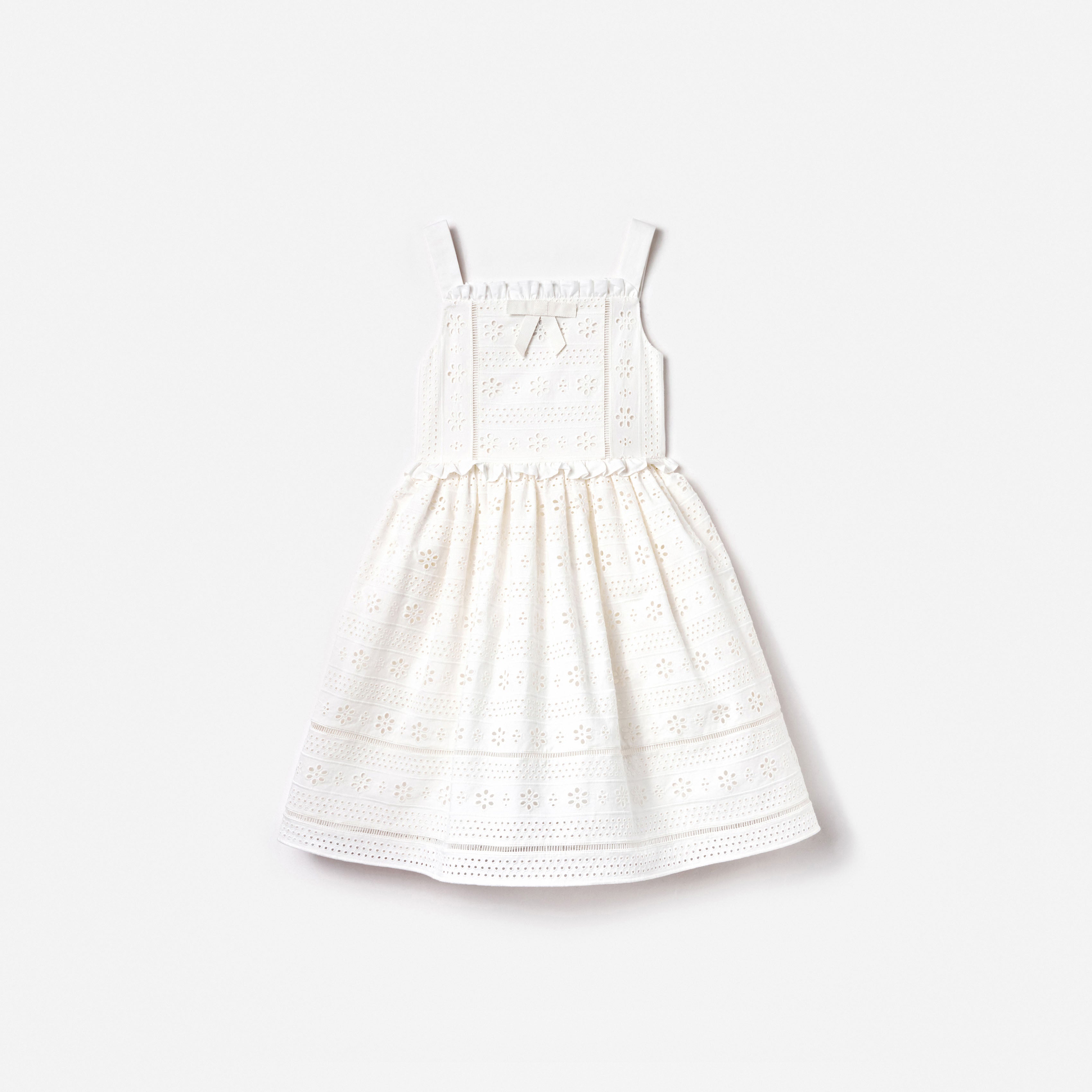 self portrait white cotton broderie mini dress SELF-PORTRAIT Belted Pleated Broderie Anglaise Cotton-Voile Mini Dress
