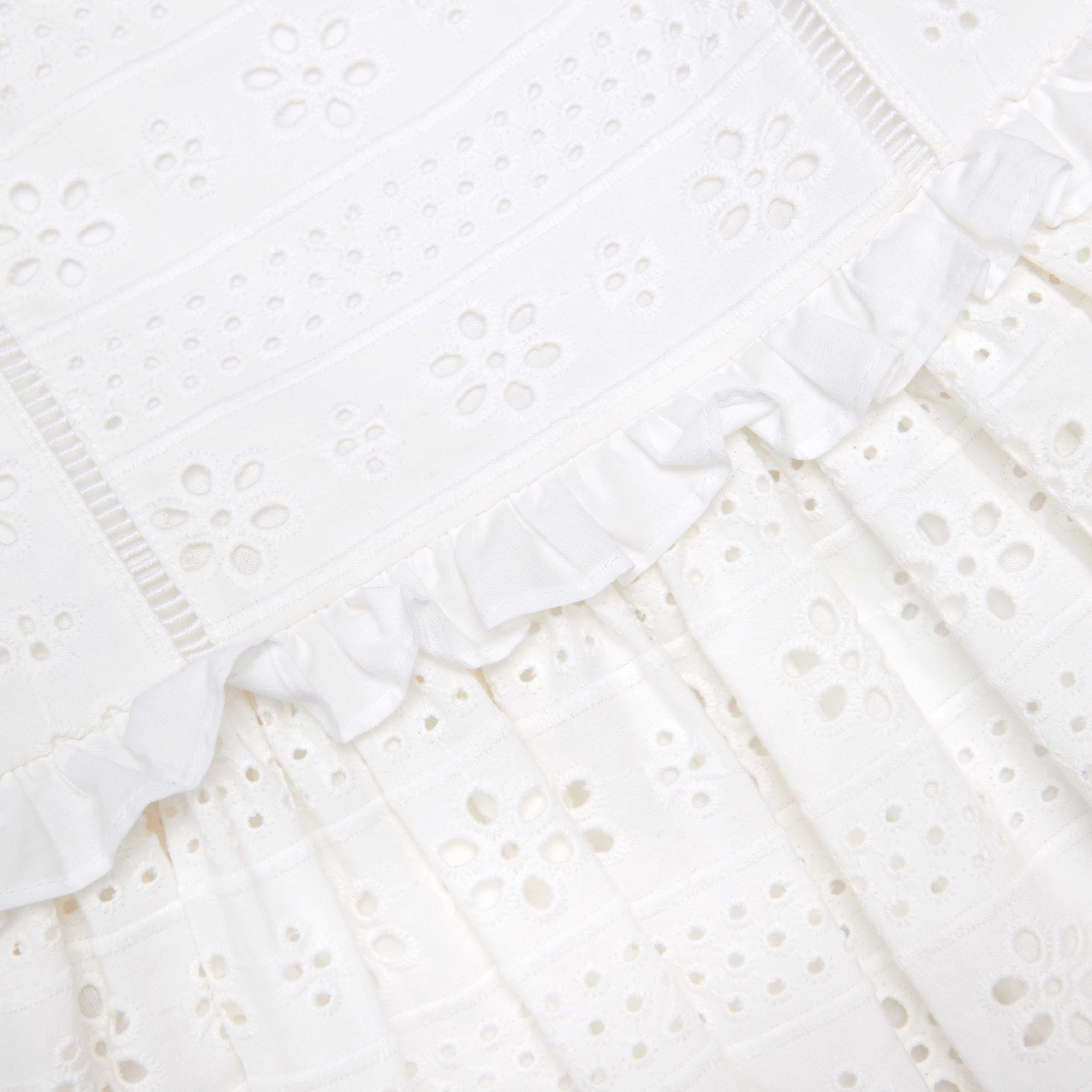 White Cotton Broderie Dress