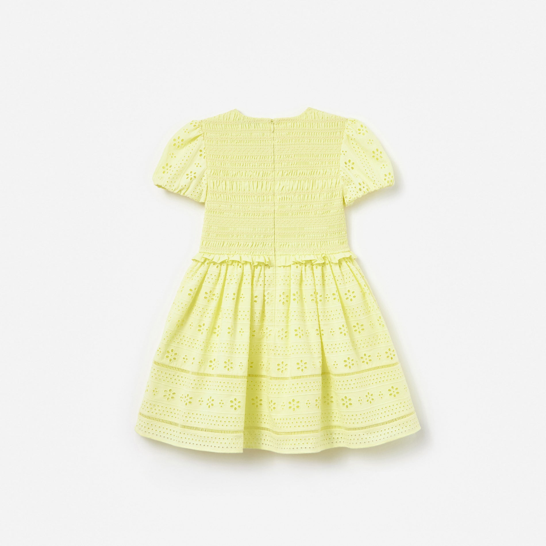 Yellow Cotton Broderie Dress