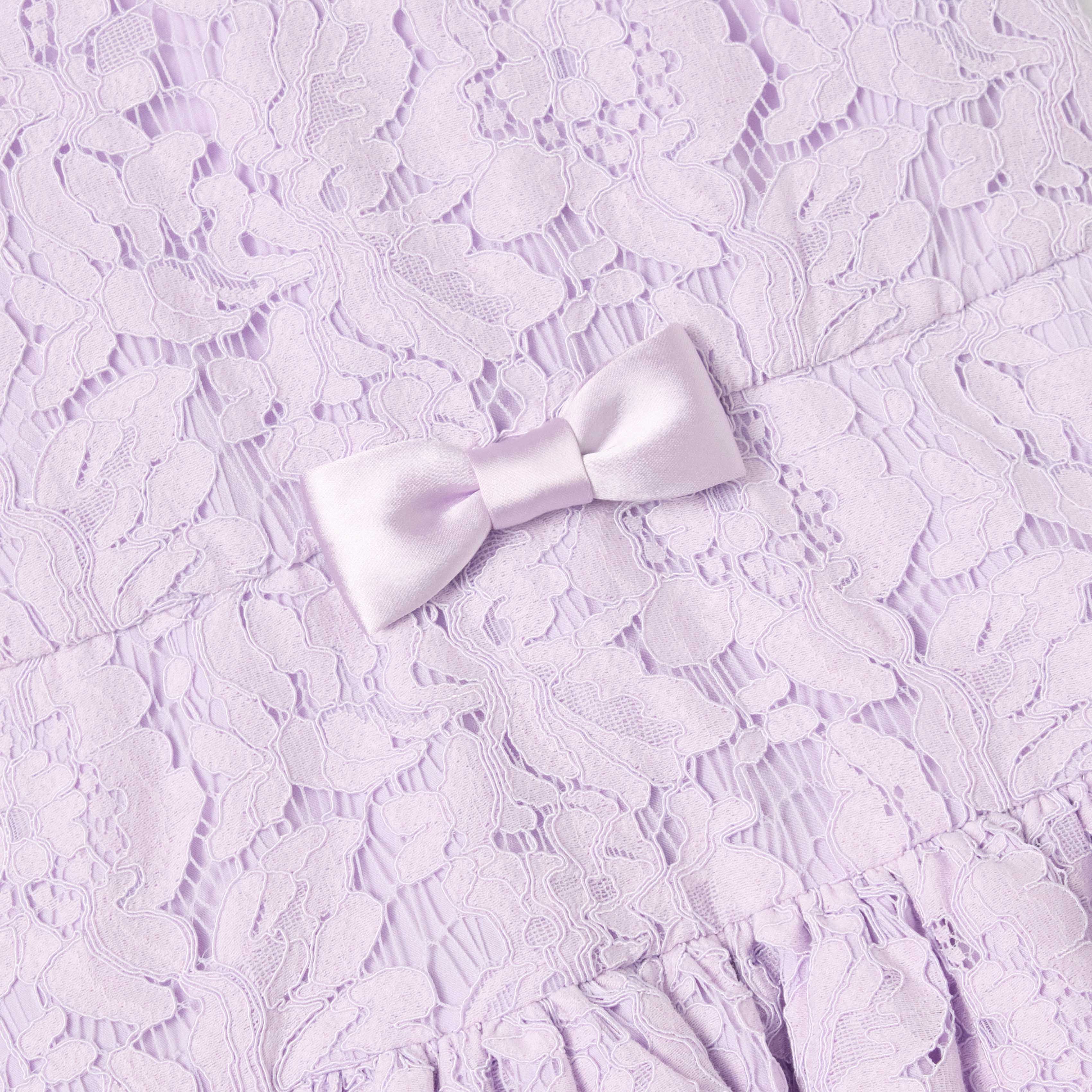 라일락 슬리브리스 레이스 드레스