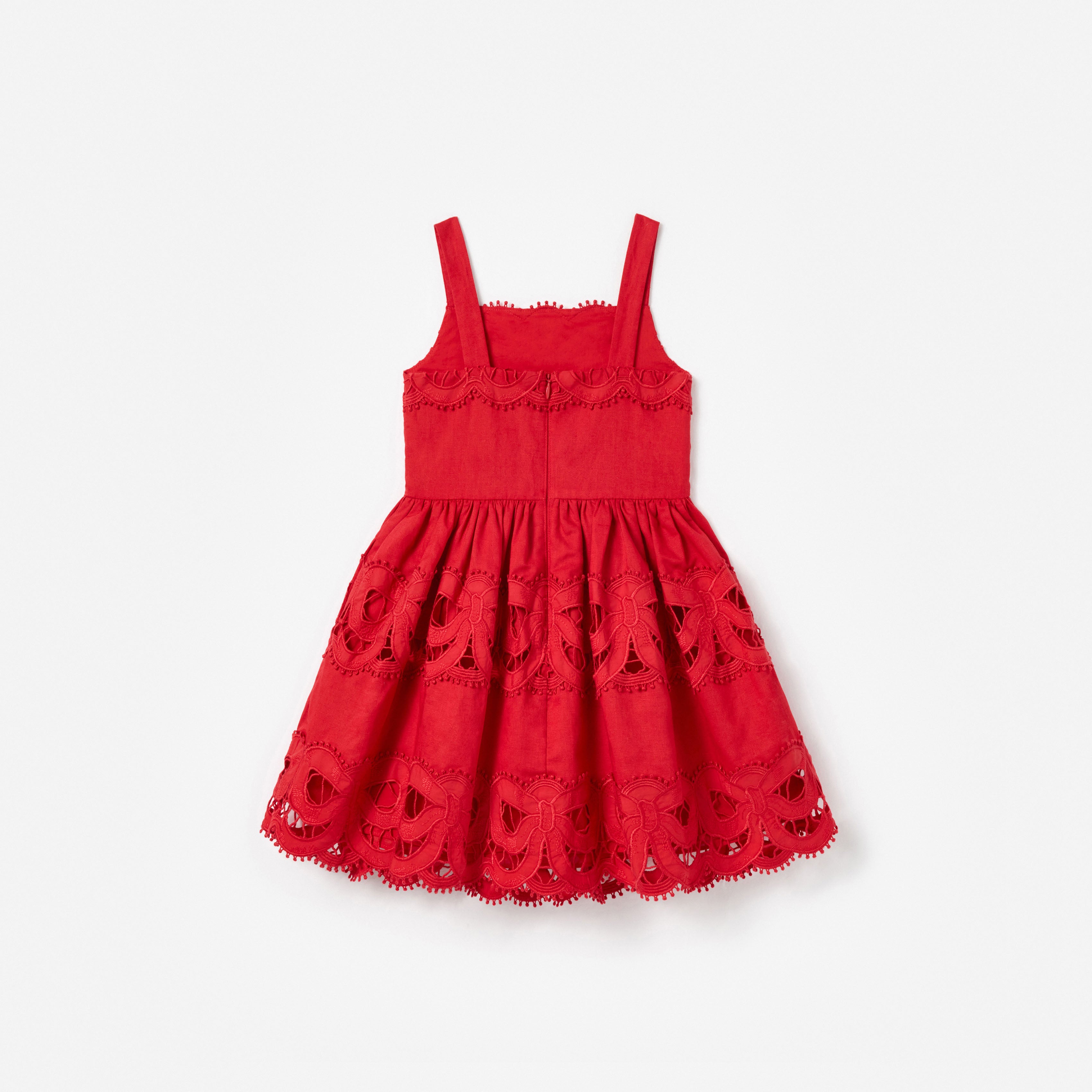 Red Linen Bow Dress
