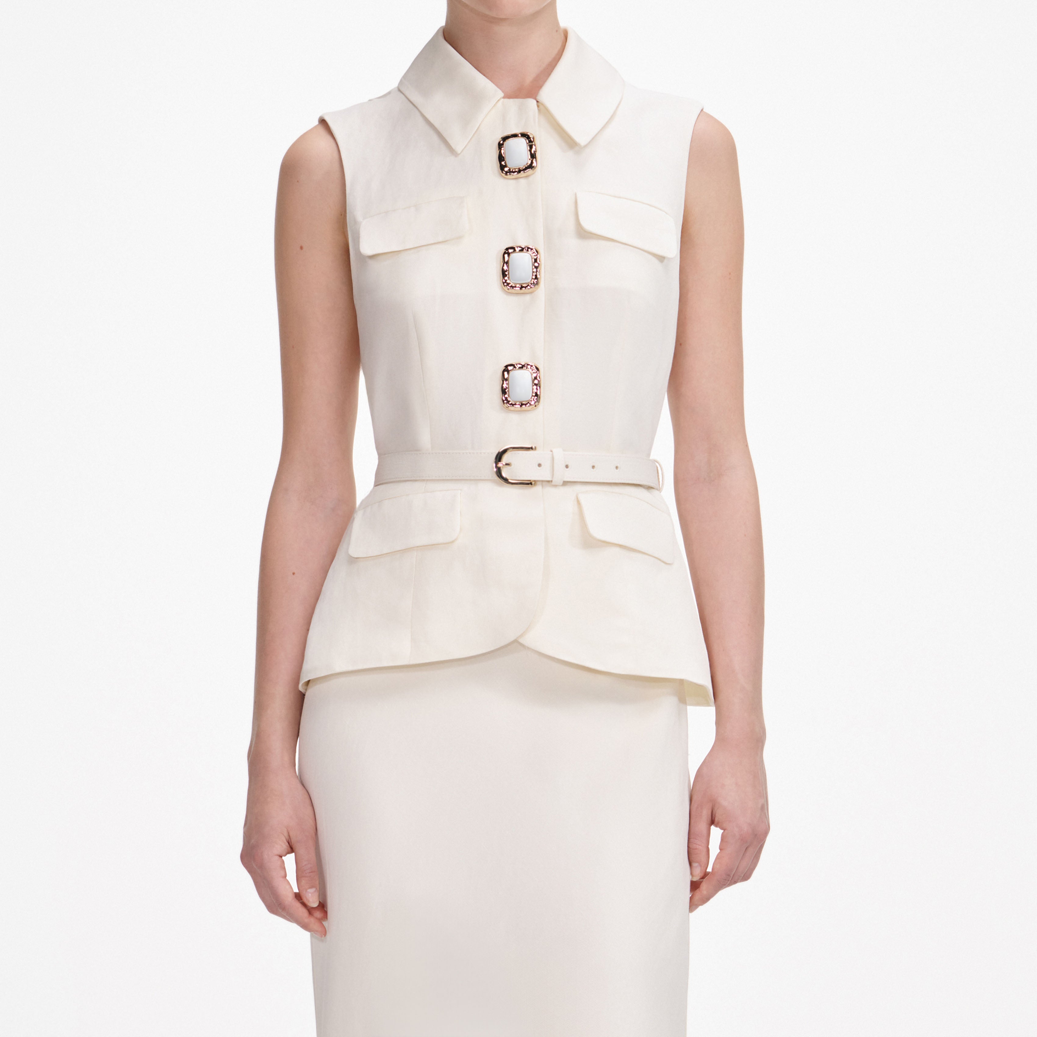 Cream Linen Maxi Dress