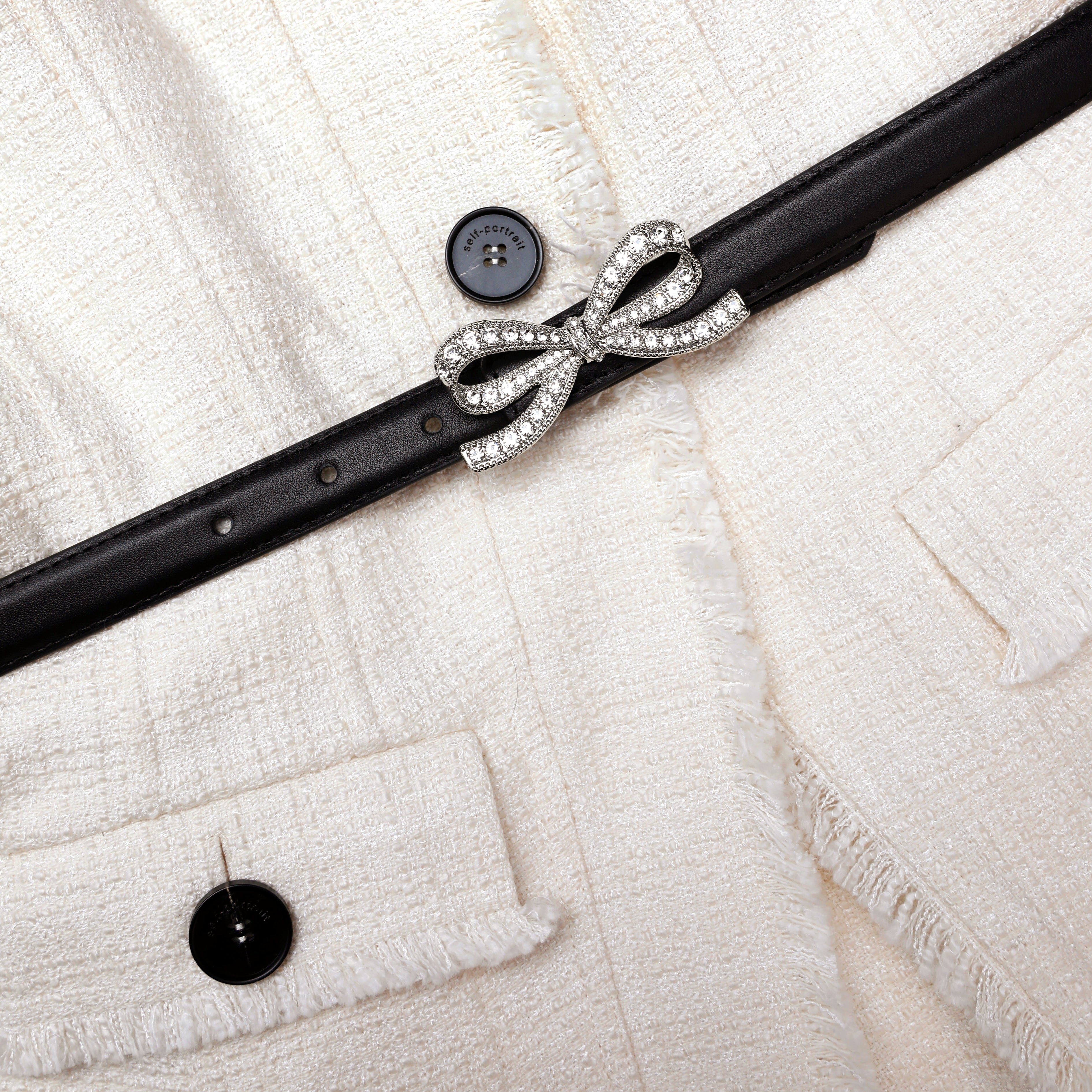 크림 부클 반두 미디 드레스