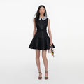 Black Sequin Boucle Mini Dress