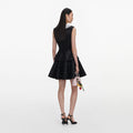 Black Sequin Boucle Mini Dress