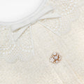 Cream Boucle Lace Trim Tailored Mini Dress