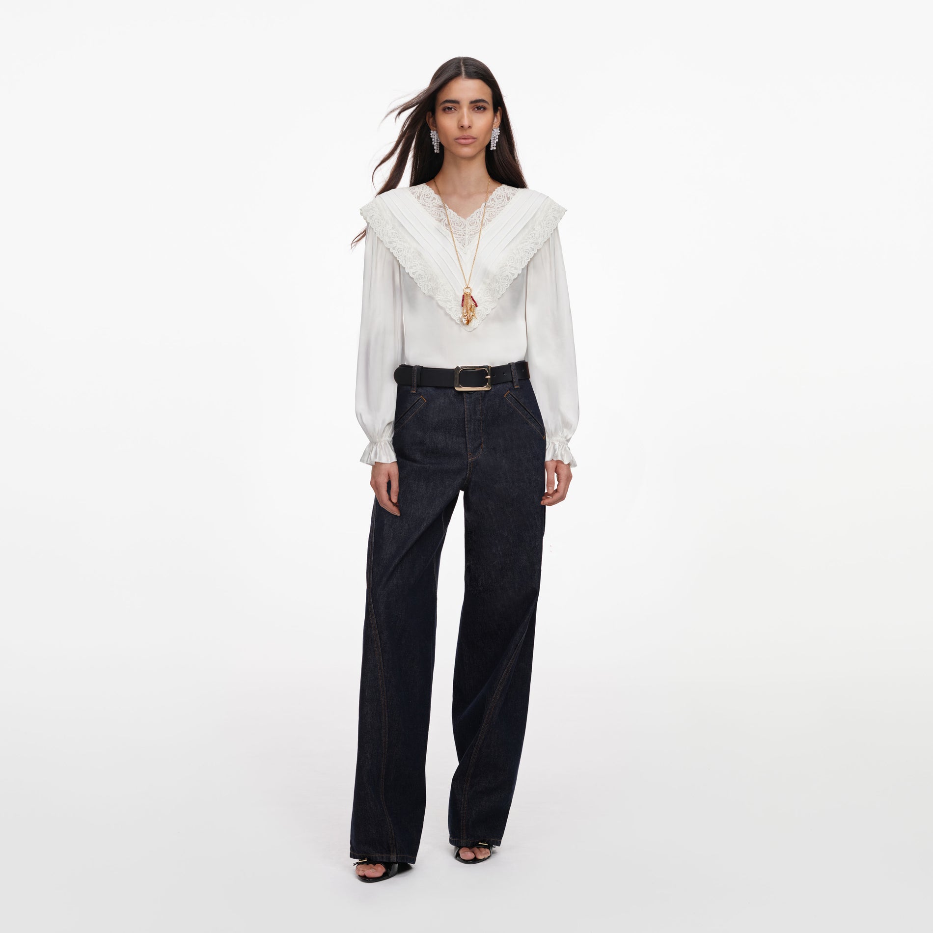 Cream Viscose Lace Top