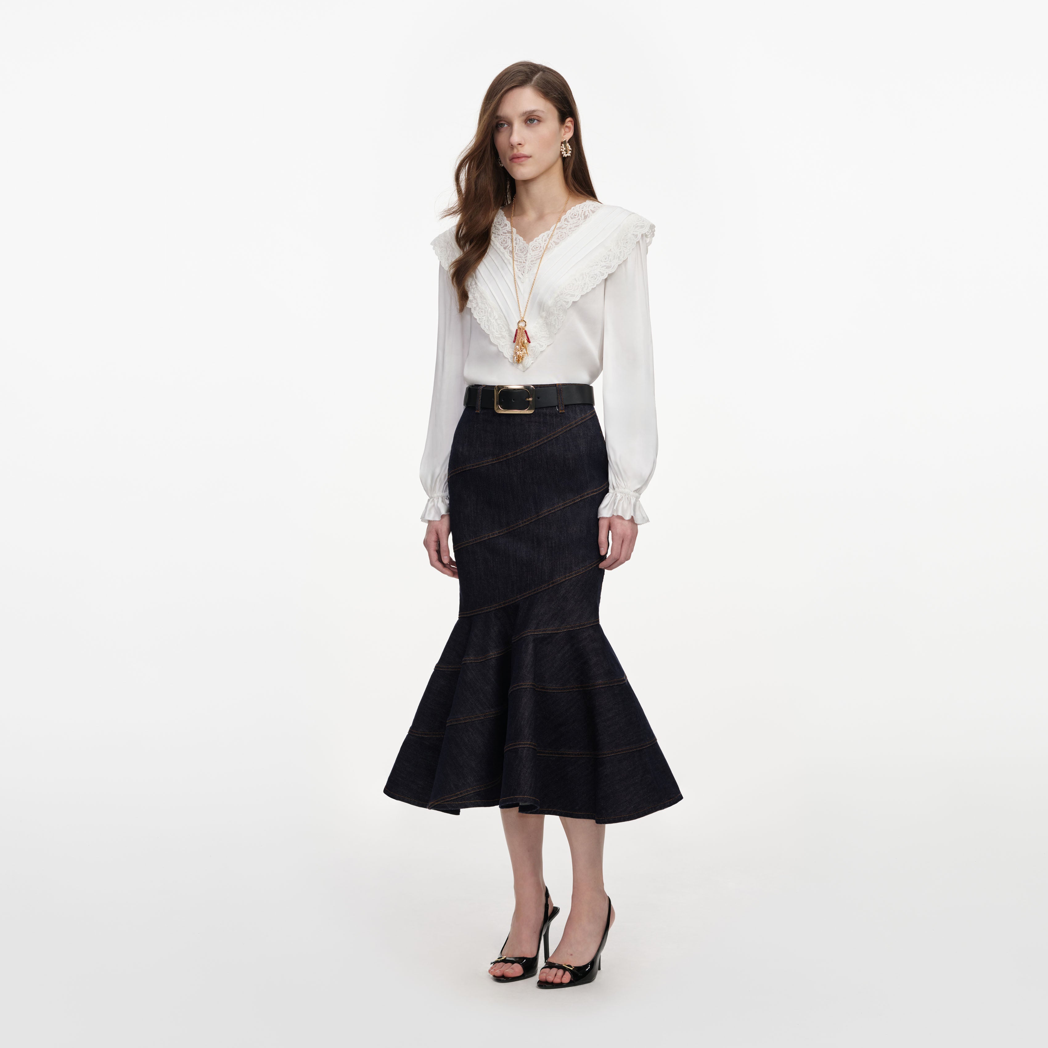 Cream Viscose Lace Top
